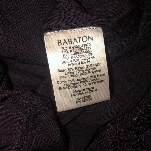 babaton Dark Purple Lace Fringe V Neck Mini Cocktail Dress Sz 2 - Picture 13 of 13